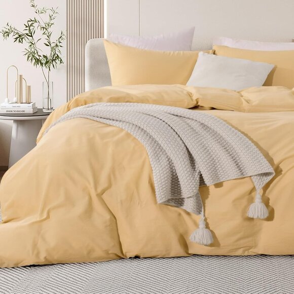 Duvet Cover Set 100% Washed Cotton California King 104"x98", - Picture 1 of 8